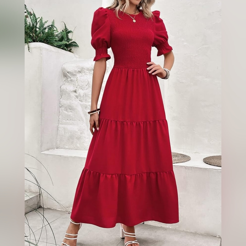 SALE Host Pick🎉 🌹 FABULOUS Short Sleeve Ruffled Maxi Dress 🌹
